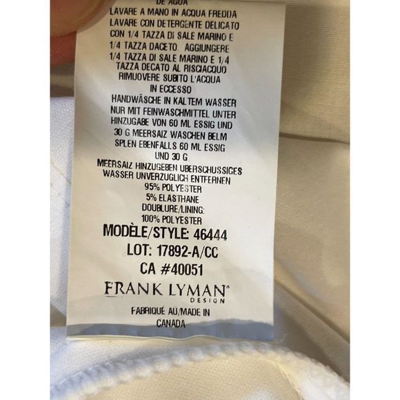 Frank Lyman Womens Sheath Dress Striped Colorblock Bodycon Side Zip Red Black 4 - Picture 6 of 7